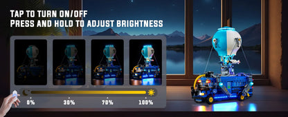 Conjunto de iluminação LED sem modelo, compatível com blocos de construção LEGO Fortnite Battle Bus 77073