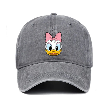 Unisex Vintage Washed Mickey Minnie Print Baseball Cap for Men Women Cartoon Trucker Hat Adjustable Snapback Casual Hip Hop Hat