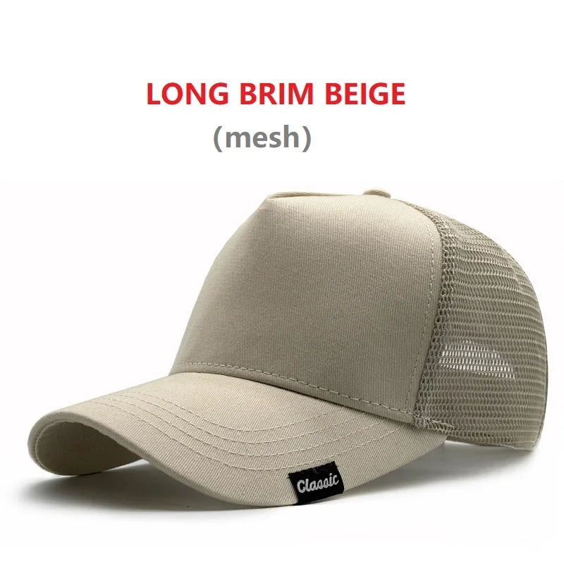 Big Head Man Baseball Caps Summer Mesh Plus Size Causal Peaked Hats 56-60cm 62-68cm Oversize XXL Snapbacks