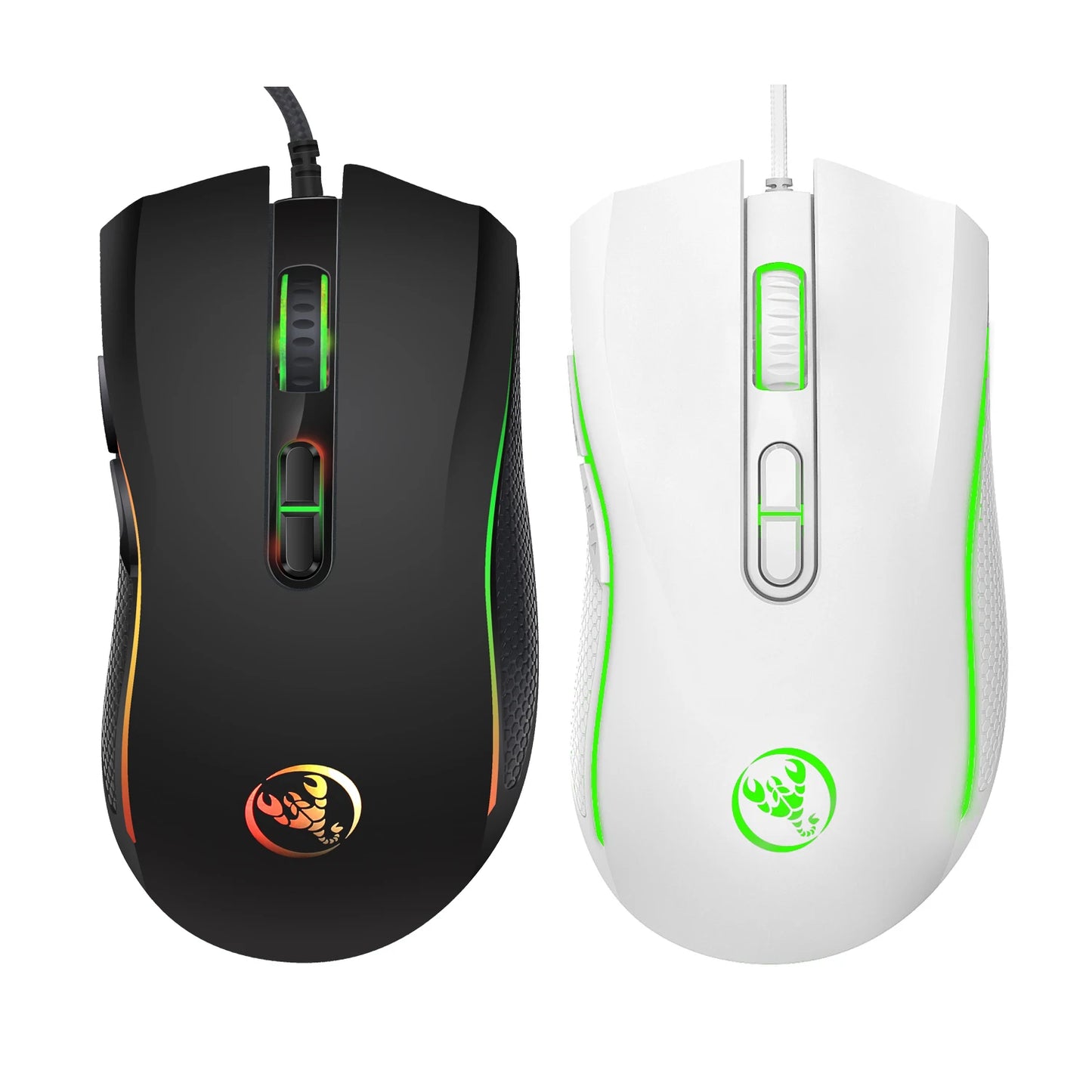 Scelta popolare HXSJ A869 mouse da gaming cablato ottico ergonomico RGB in ABS con regolazione della risoluzione a 4 livelli per laptop e PC