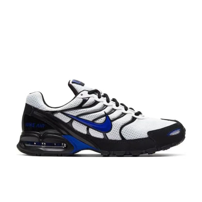 Pánske tréningové bežecké topánky Nike Air Max Torch 4 – čierna/biela/modrá, priedušná sieťovina, ležérny komfort, istý úchop CW7026-100