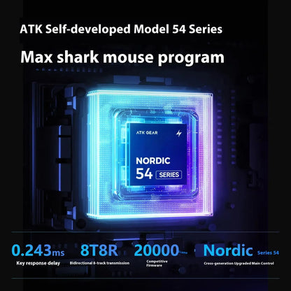 Mouse da gaming ATK F1 V2 Ultra MAX wireless tri-mode PAW3950 doppio 8k leggero ergonomico per esport, accessorio PC personalizzato