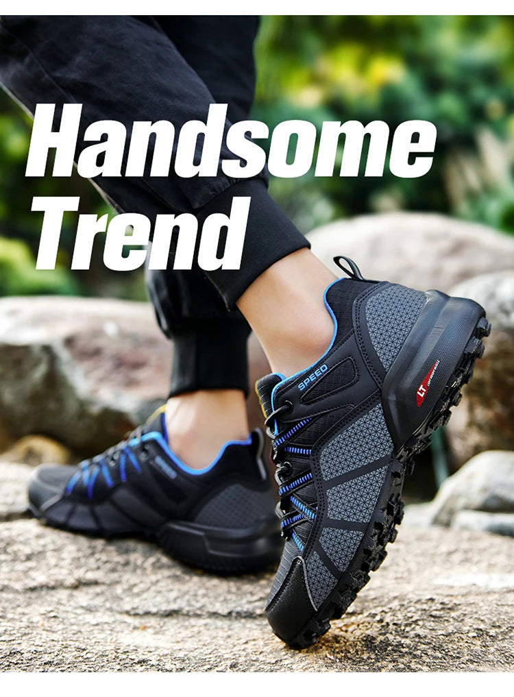 Zapatillas de senderismo para hombre, calzado deportivo todoterreno para exteriores, malla transpirable, antideslizantes y resistentes al desgaste, zapatillas de senderismo y ciclismo outdoor