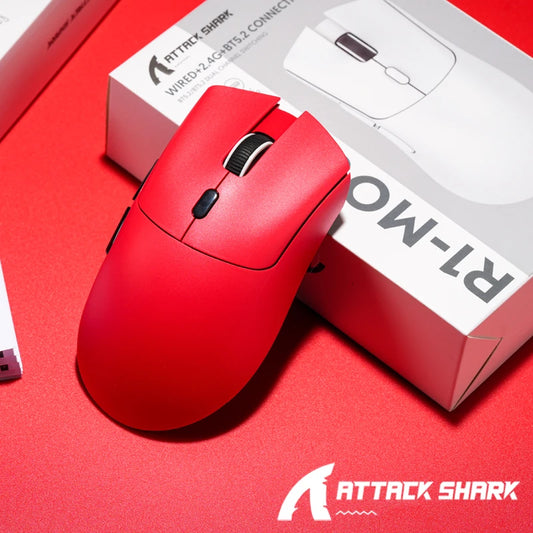 Attack Shark R1 Wireless Gaming Mouse, Tri-Mode Bluetooth Gaming Mouse with PAW3311 Sensor, 18000 DPI, 1000Hz Polling Rate, Rechargeable Ergonomic Gaming Mouse