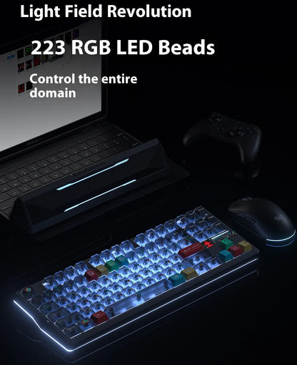 Teclado mecánico AULA F87 Pro V2 inalámbrico de 3 modos, batería de larga duración de 12000mAh, hot-swap, RGB Customi, teclado e-sports para gaming en PC