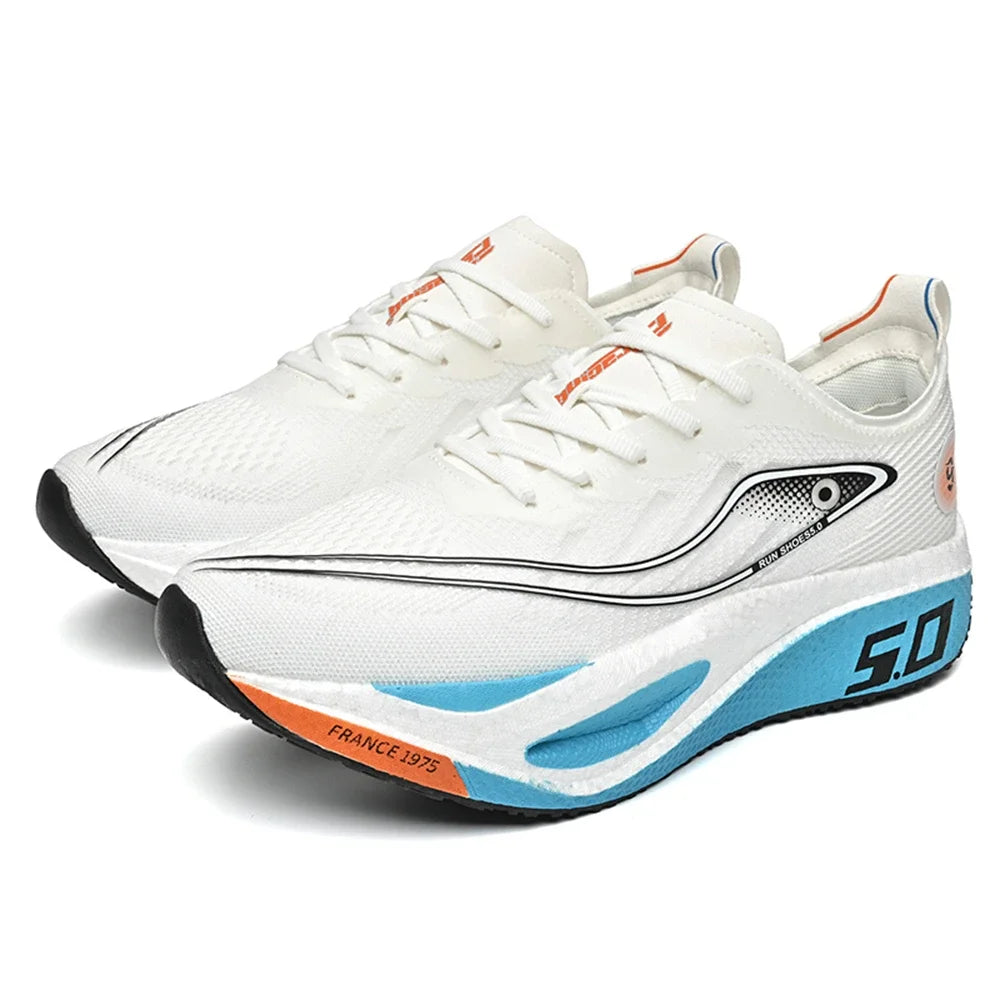 FourSeasons Men's Sports Sneakers Carbon Plate Running Shoe, Breathable Marathon Racing Comfortable Athletic Training Shoes Walking