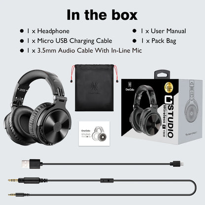OneOdio Pro-M kabellose Gaming-Kopfhörer Bluetooth 5.2 HiFi-Stereo-Headset 110H Akkulaufzeit mit Mikrofon, tiefer Bass, faltbare Over-Ear-Kopfhörer