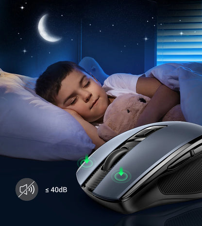UGREEN kabellose Maus Bluetooth 5.0, ergonomische Maus 4000DPI mit 6 leisen Tasten, für MacBook, Tablet, Laptops, Computer, PC, 2.4G-Maus