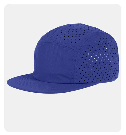 Quick-Dry 5 Panel Running Cap Laser Cut Perforated Breathable Sport Hat Ultra-Lightweight Soft Top Baseball Cap for Men Women