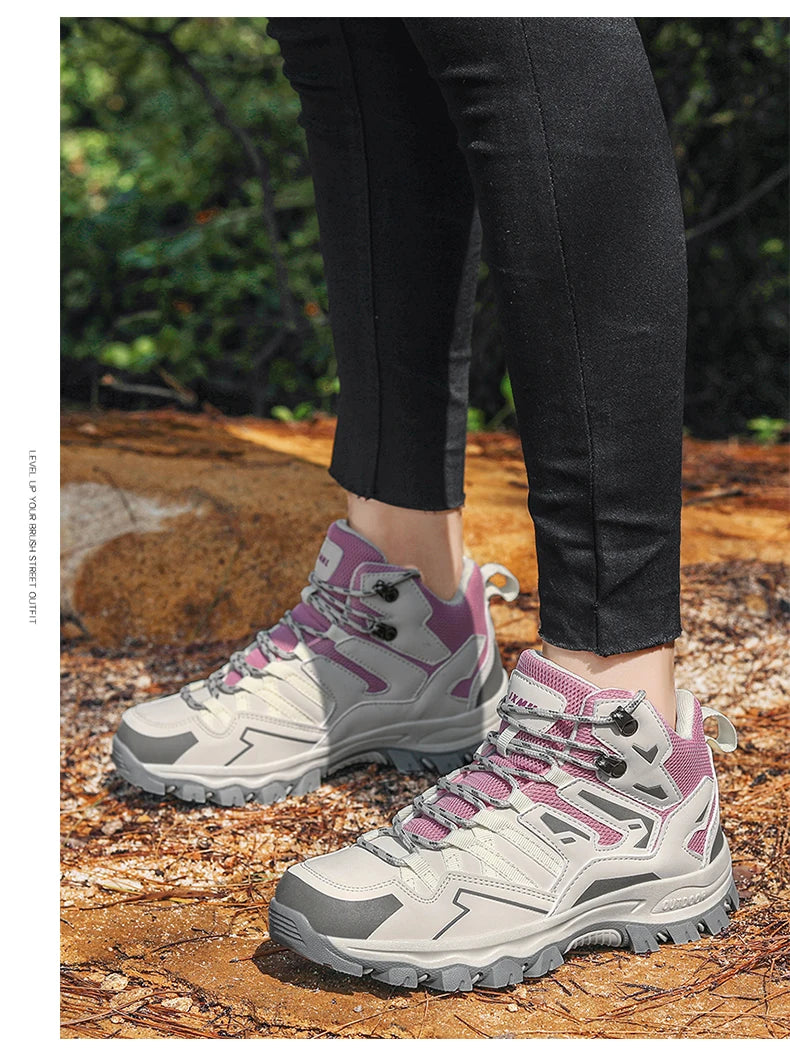 Sapatos de caminhada unissexo, sapatos desportivos para caminhadas ao ar livre, botas de campismo, sapatos impermeáveis de caminhada para senhora, sapatos de caminhada antiderrapantes