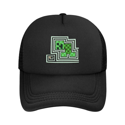 Aventurier cu aspect robust descoperă un monstru Creepers în spatele său Șapcă de camionagiu Șepci de soare Șapcă reglabilă cu clapetă Șapcă de baseball din plasă
