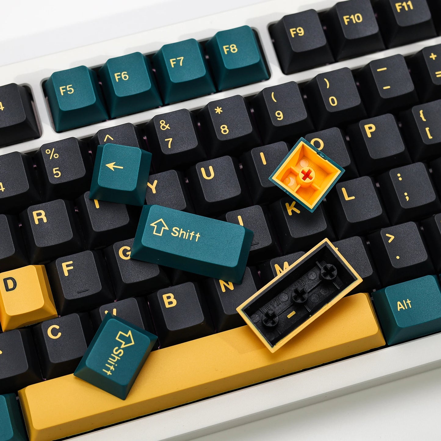 KBDiy GMK MarrsGreen Teclas Retro PBT ISO Double Shot Perfil Cherry para Teclado Mecânico Gaming com Switches MX