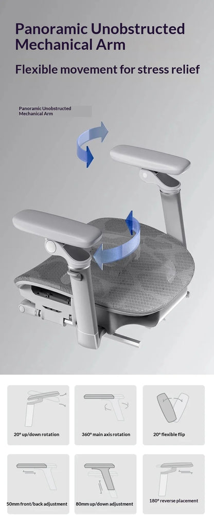 Sedia da ufficio in rete ergonomica executive per computer e gaming, arredo moderno girevole con ruote e regolabile, sedia gaming ergonomica