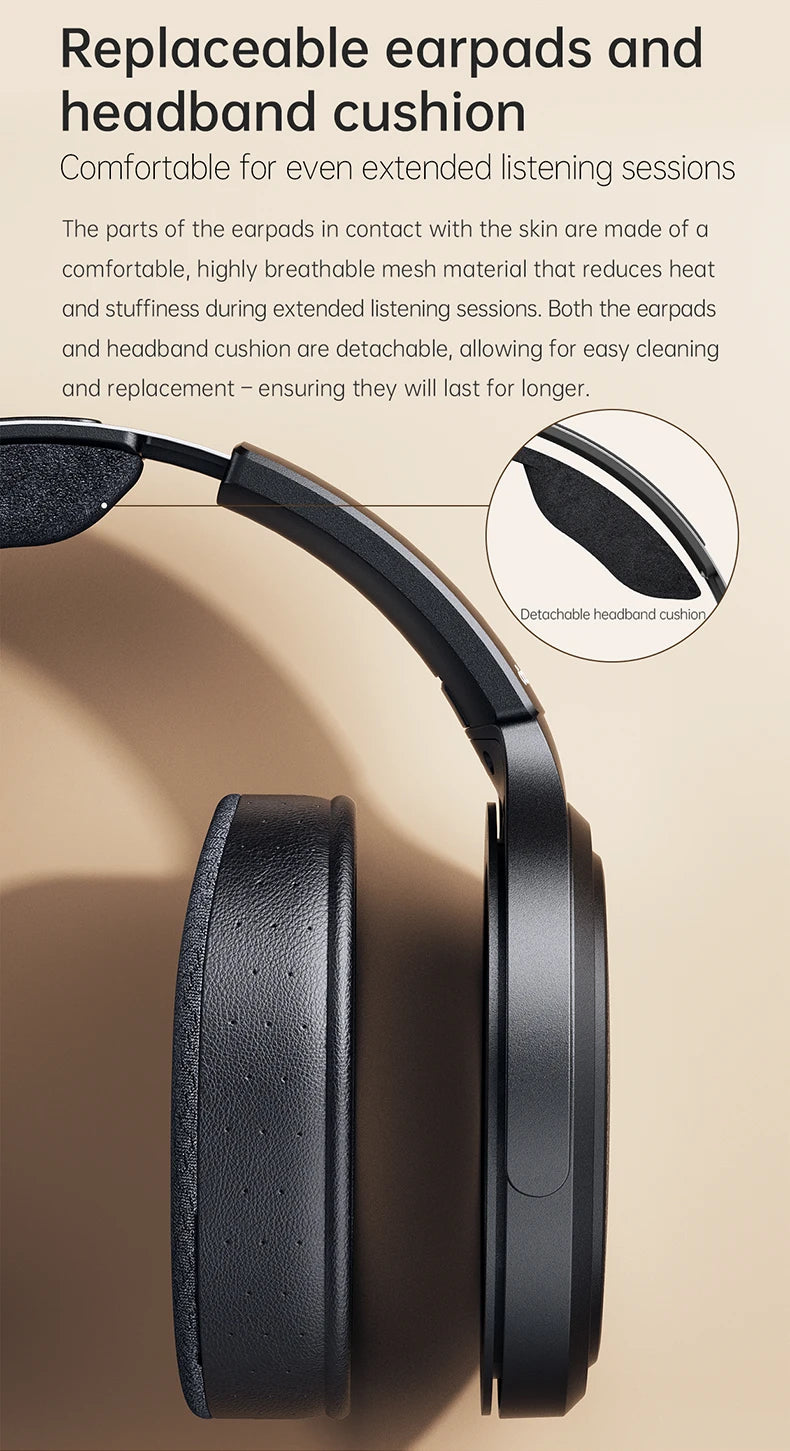 FiiO JT7 Planar-Magnetic-Audiophile-Kopfhörer – kabelgebundenes Over-Ear-HiFi-Headset mit 95x86mm-Treiber, verstellbarem Kopfbügel und 4.4mm/3.5mm-Kabel