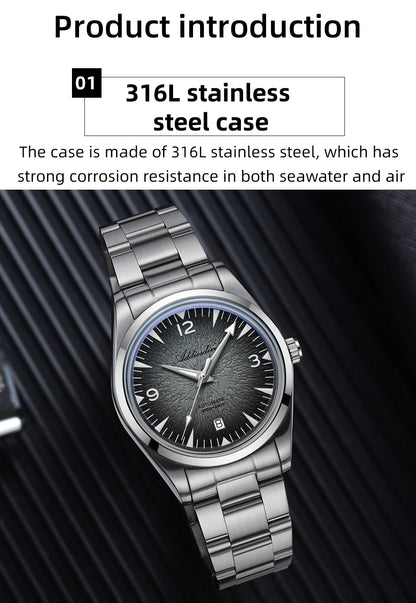 ADDIESDIVE AD2508 Herren-Taucheruhr, leuchtend, 100M wasserdicht, 316L-Edelstahl, 8215-Uhrwerk, automatische mechanische Uhr