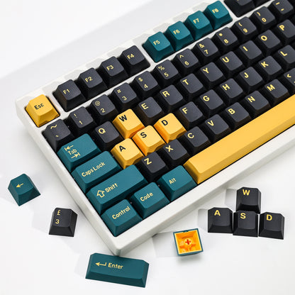 KBDiy GMK MarrsGreen Teclas Retro PBT ISO Double Shot Perfil Cherry para Teclado Mecânico Gaming com Switches MX