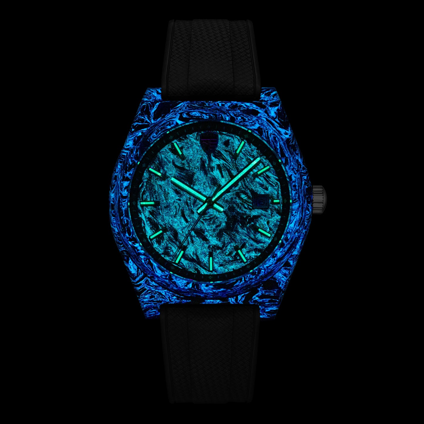 TIME TOKEN Neue Luminous Carbon Fiber 40mm Taucheruhr für Herren, luxuriöse automatische mechanische Uhr mit Kalender, Saphirglas, wasserdicht bis 100m