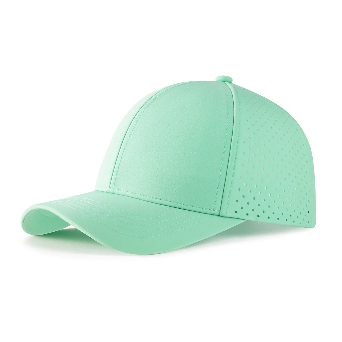 VOBOOM Herren-Baseballkappe mit Schnell-Trocknungsfunktion, lasergeschnittenem Netzstoff, gewölbter Krempe und Snapback-Verschluss – für Outdoor, Laufen und Reisen – schwarze Kappe