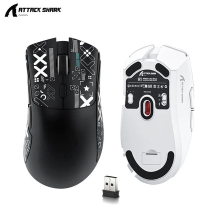 Attack Shark R1 Lekka bezprzewodowa mysz gamingowa Bluetooth 2.4G PAW3311 18000DPI ergonomiczna mysz z makrami