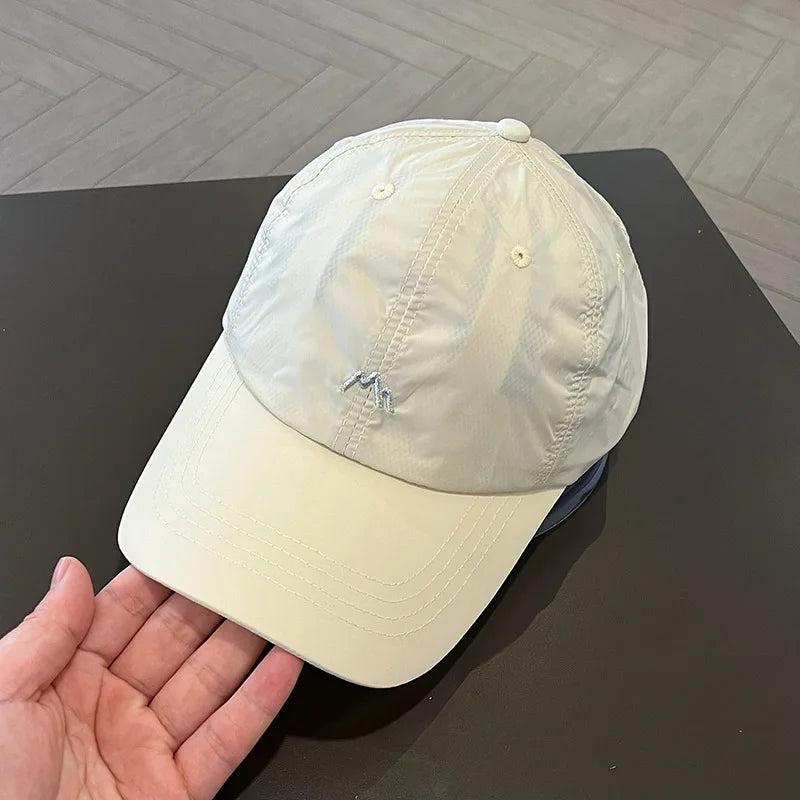 Cappellino estivo ricamato ad asciugatura rapida; cappellino da baseball con visiera sportiva regolabile per protezione solare all’aperto in primavera e in autunno