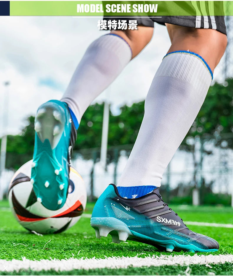 Double Star Adult Youth AG Soccer Cleats Non-Slip Durable Artificial and Natural Grass Football Shoes for Training and Matches Men Women