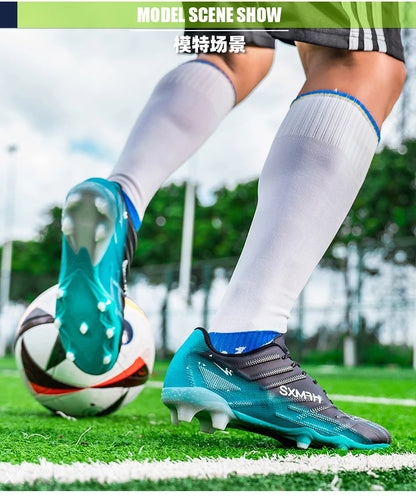 Double Star Adult Youth AG Soccer Cleats Non-Slip Durable Artificial and Natural Grass Football Shoes for Training and Matches Men Women