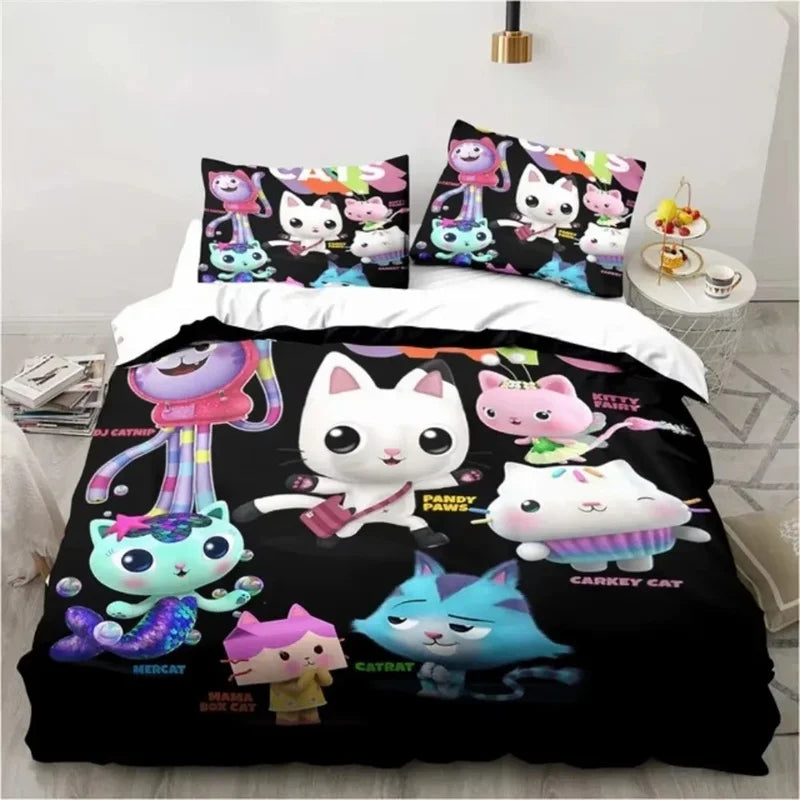 Gabby's Dollhouse 3D Printed Duvet Case Pillowcase Bedding Set Twin Full King for Kids Adults Bedroom