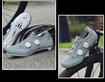 Scarpe da ciclismo su strada unisex, HsYixin traspiranti SPD autobloccanti antiscivolo, scarpe da corsa per bici da strada, MTB flat e sneakers da bicicletta