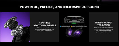 AKKO Verge S9 Gaming-Headset mit Mikrofon – 53mm-Treiber, Quad-Mode Wireless Bluetooth 5.3, 7.1 Surround Sound FPS Pro Gaming-Kopfhörer
