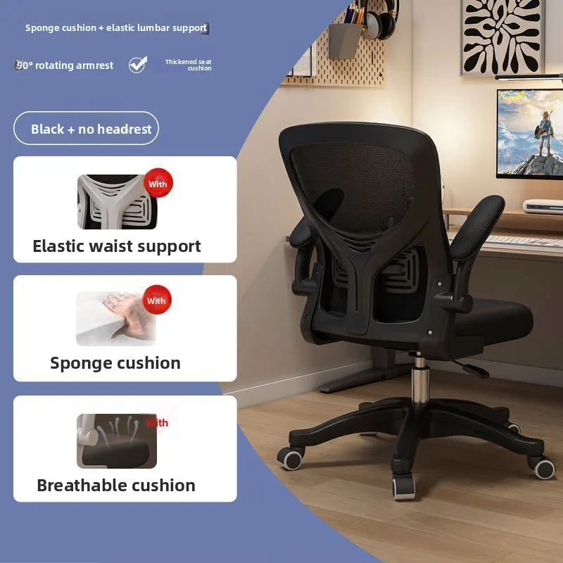 Ergonominen pelituoli asuntolaan ja toimistoon pitkiin käyttöjaksoihin, mukava tietokonetuoli, työpöytätuoli ja pehmeä pelituoli