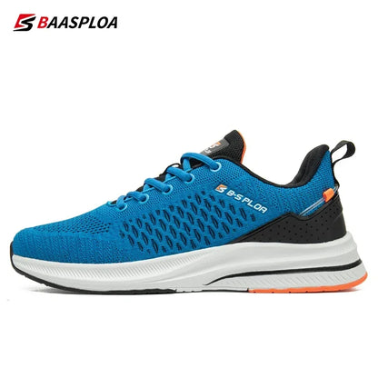 Baasploa Herren-Laufschuhe, neue atmungsaktive Mesh-Sport-Sneaker, Übergrößen 41-48, klassische Freizeitschuhe für Herren, rutschfest, Outdoor-Komfort