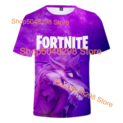 T-shirt Fortnite Bushranger para Crianças, Estampado 3D Banana Peely, T-shirt para Homem e Mulher, Top de Verão Battle Royale, Presentes de Aniversário