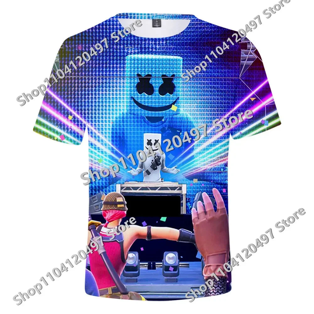 Fortnite Theme Birthday Number T-Shirt, Summer Child White Clothes, Cartoon Hot Game Short Sleeve Tees, Casual Tops, Funny Gifts
