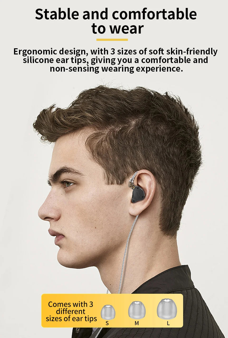 Auricolari in-ear cablati KZ ZS10 Pro X HiFi con bassi monitor, cavo staccabile e microfono