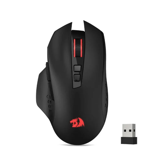 Redragon M656 Gainer vezeték nélküli gamer egér, 4000 DPI, 2.4Ghz vezeték nélküli gamer egér 5 DPI-szinttel, 7 makró gombbal, piros LED háttérvilágítással