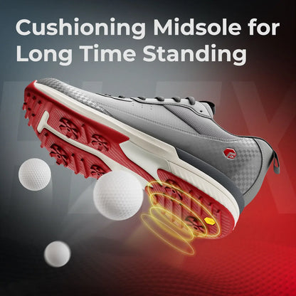 FitVille Wide Design Men's Golf Shoes Professional Outdoor Water Resistant Anti-slip Sport Shoes for Course with Spikes