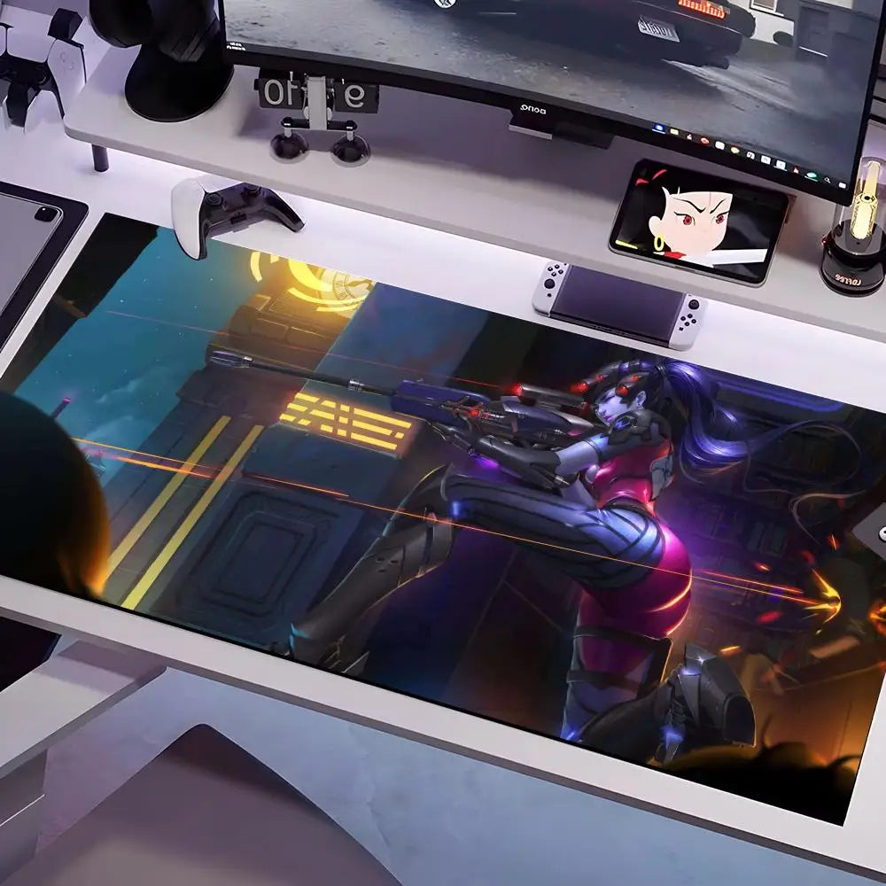Overwatch-Mauspad in mehreren Größen, große quadratische Computer-, Büro- und Gaming-Tischmatte aus rutschfestem Gummi