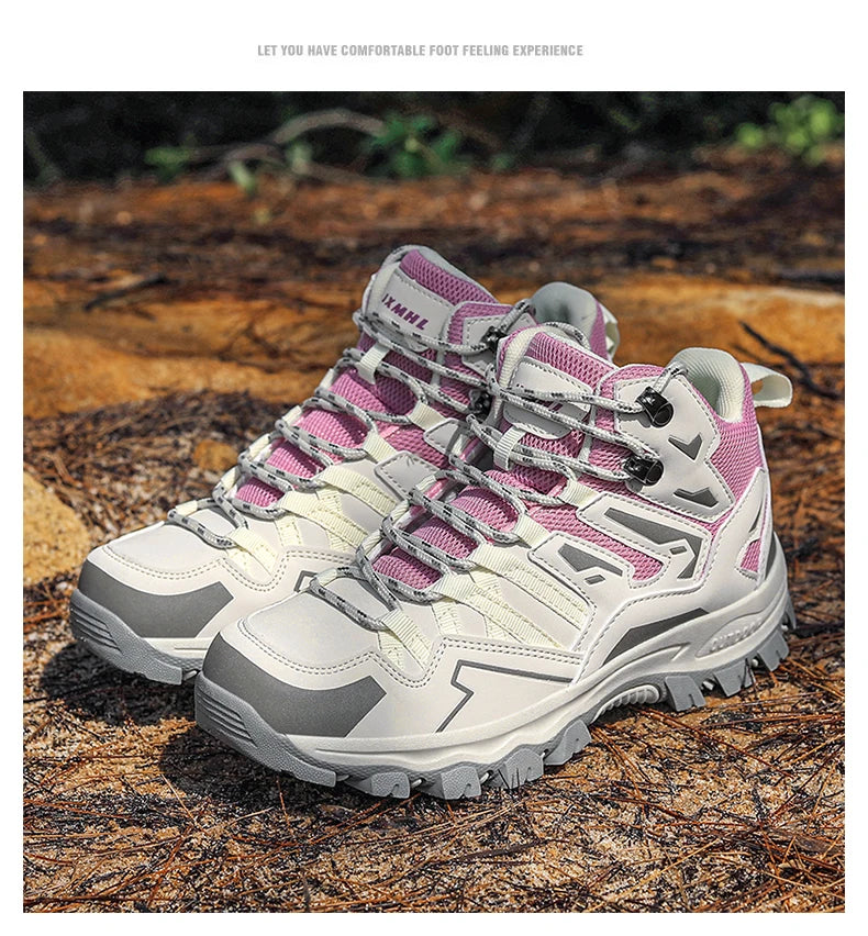 Sapatos de caminhada unissexo, sapatos desportivos para caminhadas ao ar livre, botas de campismo, sapatos impermeáveis de caminhada para senhora, sapatos de caminhada antiderrapantes