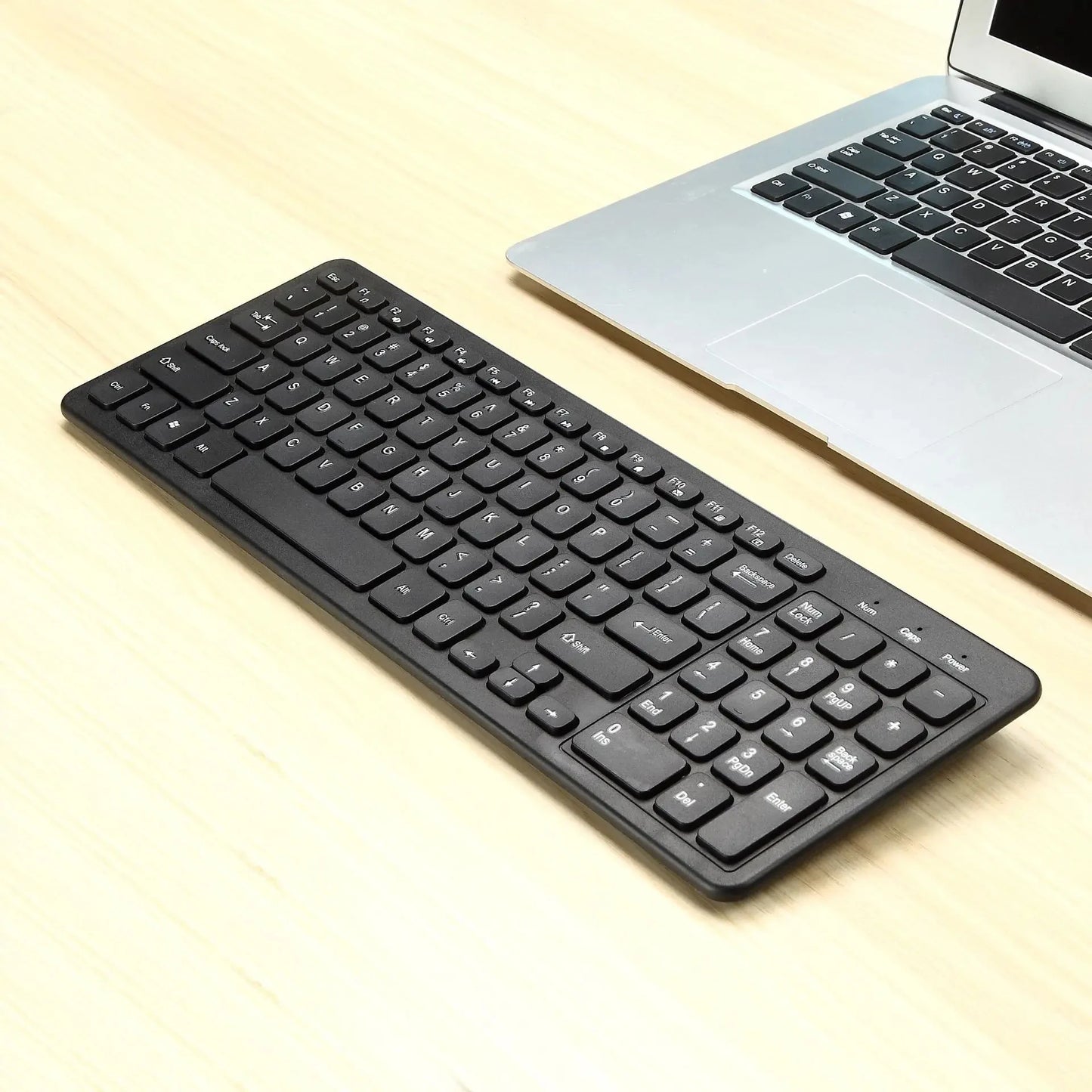 New Wireless 2.4G Keyboard with Numeric Keypad Silent Slim Gaming Keyboard with Mat for Windows Computer Desktop PC Notebook TV