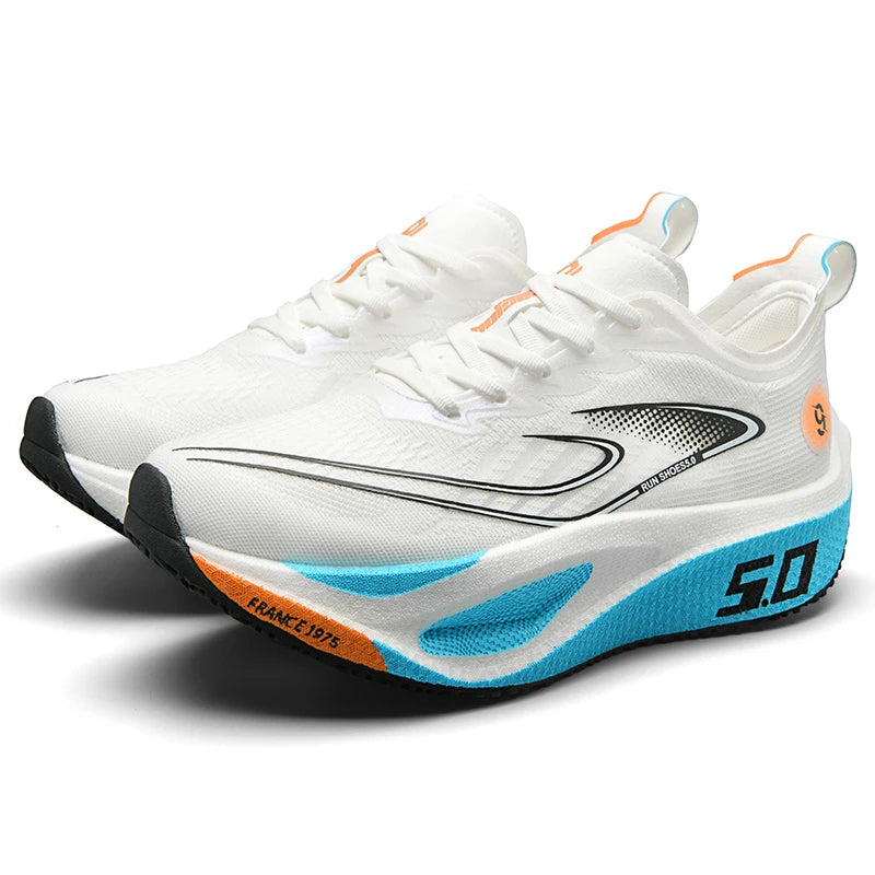 FourSeasons Men's Sports Sneakers Carbon Plate Running Shoe, Breathable Marathon Racing Comfortable Athletic Training Shoes Walking