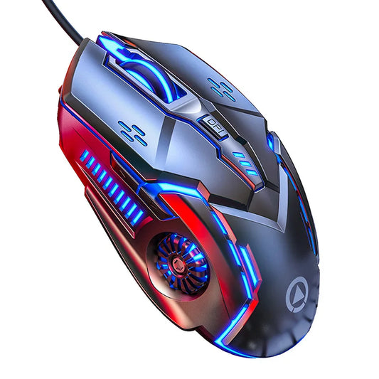 G5 kabelgebundene Gaming-Maus mit farbiger Hintergrundbeleuchtung, 6 Tasten, leise Maus, 4 Geschwindigkeitsstufen, 3200 DPI, RGB-Gaming-Maus für Computer und Laptop