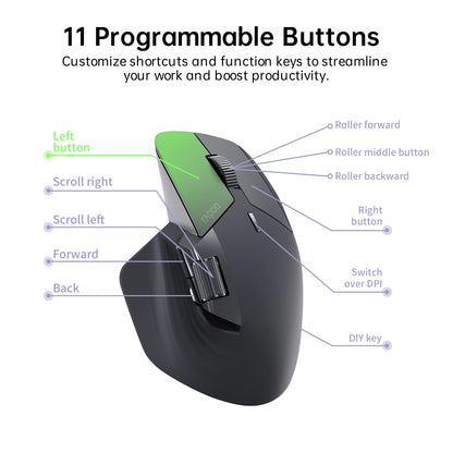 Rapoo MT760/MT760Mini Multi-mode Rechargeable Wireless Bluetooth Mouse Ergonomic 4000 DPI Supports Up to 4 Devices Office Mice