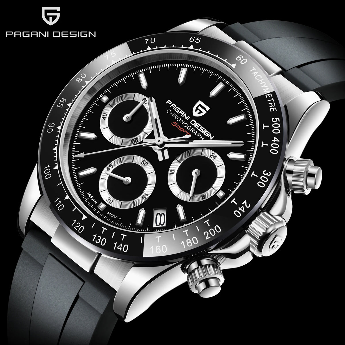 PAGANI DESIGN New Gold Blue Luxury Quartz Watch For Men Gift Box VK63 Movt Chronograph Sapphire Crystal Stainless Steel Watch