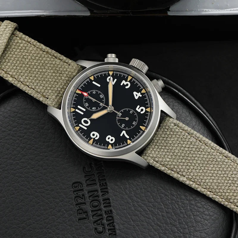 Militado VK61 VK67 Quarz-Chronographenuhr 39mm 316L-Edelstahlgehäuse 3 Zifferblätter wasserdicht 100M Multifunktions-Militäruhr