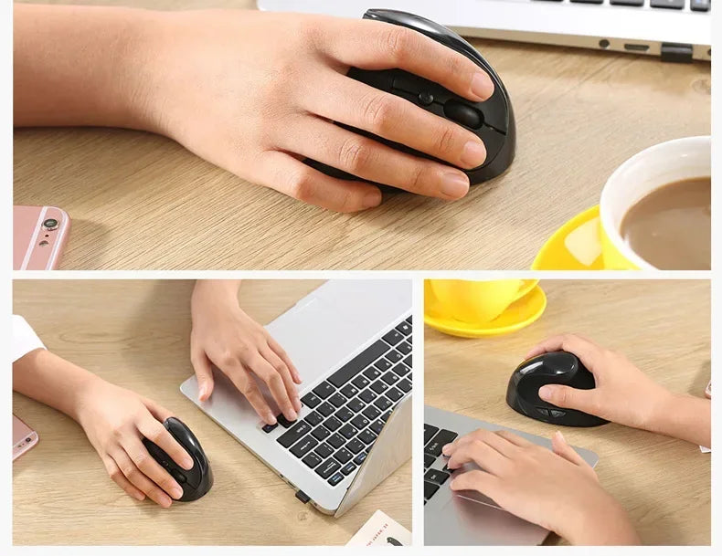 YANFU BNKJ5 Mute Grip Left Hand Wireless 2.4G Mouse Ergonomic Applicable  Snail Bionic Relief Joints Office Dry Battery Version
