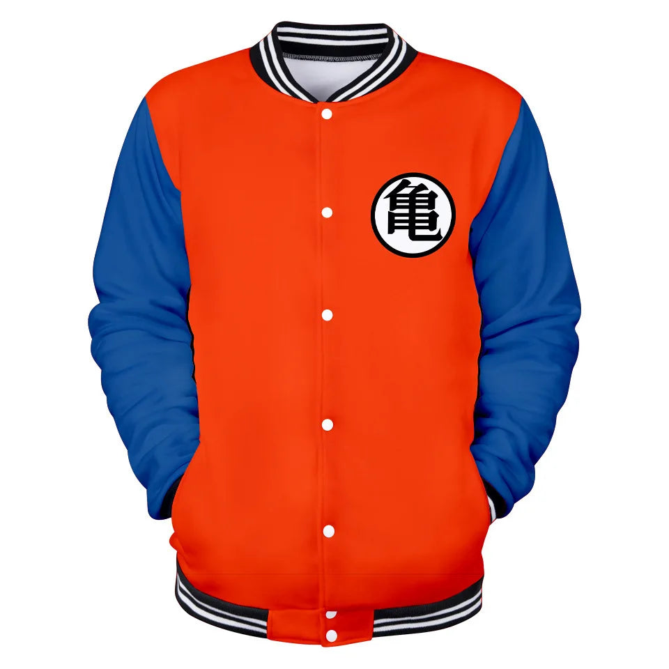 Dragon Ball Goku Kanji Symbol Men Zipper Hoodie Cartoon Japan Anime Women Sweatshirt 2025 New Fashion Children Jackets Coat