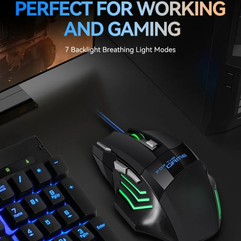 G6 USB žični gaming miš sa 7 tipki, kotačićem za pomicanje, podesivim optičkim senzorom 5500DPI i ergonomskim e-sports dizajnom za laptop, PC i Xiaomi
