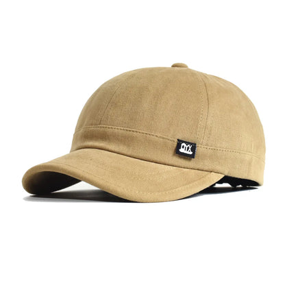 Vintage-Baseballkappe mit kurzer Krempe aus Baumwolle für Damen und Herren, weiche „Dad Hat“-Kappe, verstellbar, im Trucker-Stil, flache Kappe