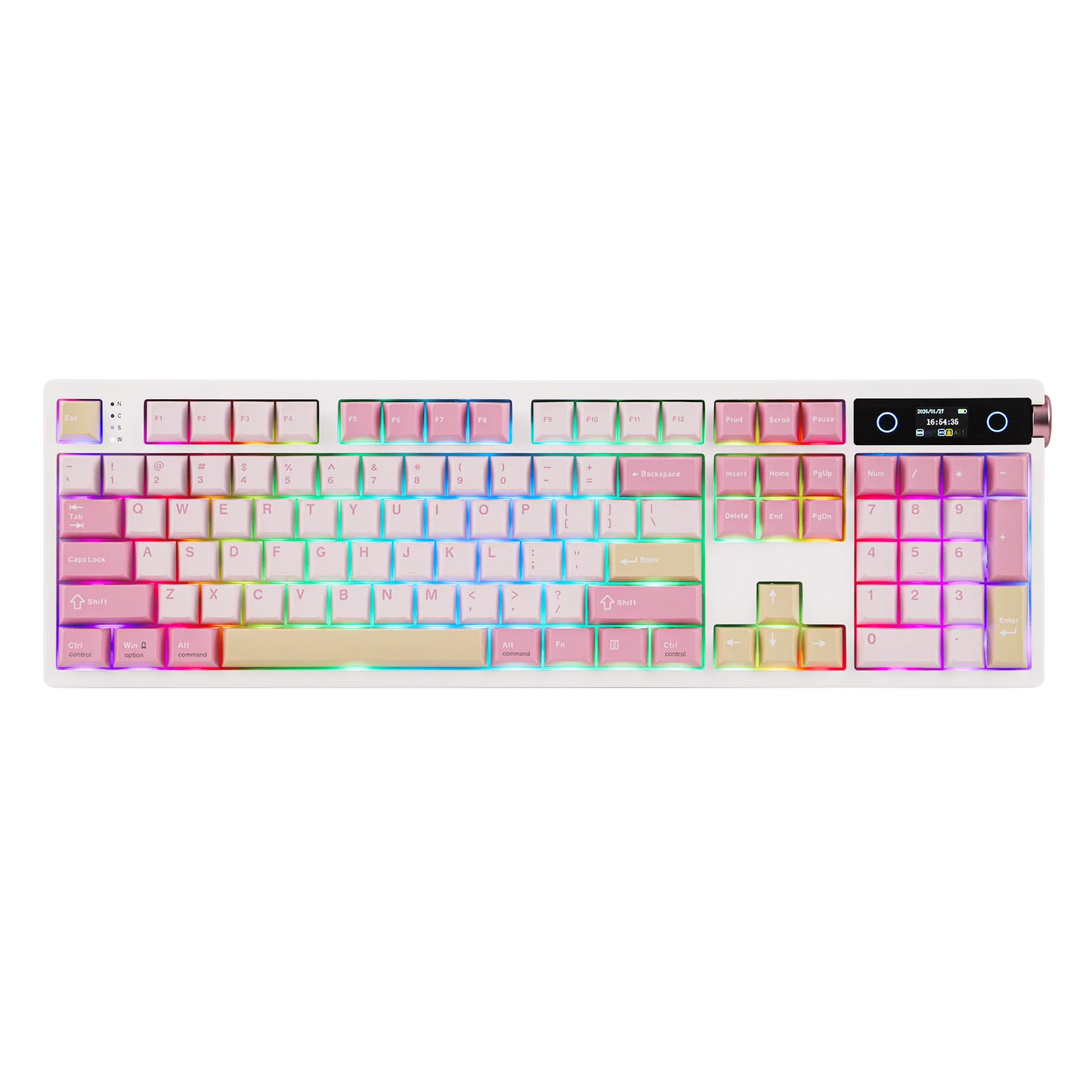 Teclado Mecânico EPOMAKER TH108 PRO 100% Full-Size Hot-Swap com Fio/BT/2.4Ghz sem Fios, Ecrã, Botão Rotativo e Bateria de 10000mAh