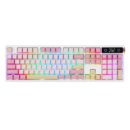 Teclado Mecânico EPOMAKER TH108 PRO 100% Full-Size Hot-Swap com Fio/BT/2.4Ghz sem Fios, Ecrã, Botão Rotativo e Bateria de 10000mAh